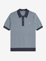 FRED PERRY — Поло Chequerboard Knitted Shirt Dark Airforce