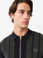 FRED PERRY — Кардиган Textured Panel ZIP Cradigan Black