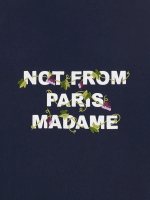 DRÔLE DE MONSIEUR — Футболка Vine Embroidered Slogan Tee Navy