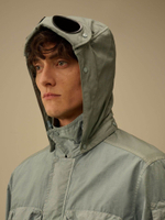 C.P. COMPANY — Овершот Flatt Nylon Mixed Goggle Overshirt Silver Blue