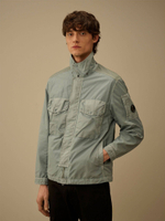 C.P. COMPANY — Овершот Flatt Nylon Mixed Goggle Overshirt Silver Blue