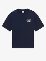 DRÔLE DE MONSIEUR — Футболка Vine Embroidered Slogan Tee Navy