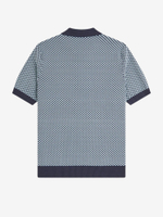 FRED PERRY — Поло Chequerboard Knitted Shirt Dark Airforce