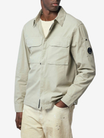 C.P. COMPANY — Овершот Organic Gabardine Hidden Zip Lens Dove