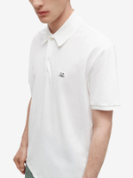 C.P. COMPANY — Поло Stretch Piquet Point Collar Polo Gauze White
