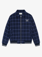 DRÔLE DE MONSIEUR — Куртка Check Flannel Jacket With Slogan Navy