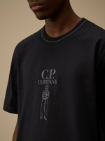 C.P. COMPANY — Футболка Mercerized Jersey 30/2 Twisted Logo Total Eclipse