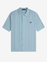 FRED PERRY — Рубашка вязанная Tonal Vertical Stripe Shirt Stockport Blue