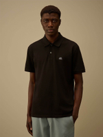 C.P. COMPANY — Поло Stretch Piquet Point Collar Polo Black