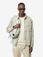 C.P. COMPANY — Овершот Organic Gabardine Hidden Zip Lens Dove