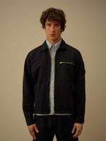 C.P. COMPANY — Овершот Cotton/Linen Lens Zip Overshirt Total Eclipse