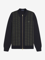 FRED PERRY — Кардиган Textured Panel ZIP Cradigan Black