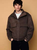 DISSIDENT — Куртка DST Cropped Zipper Coat in Brown
