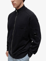 C.P. COMPANY — Свитшот Zip-Up Lens Sweatshirt Polo Collar Black